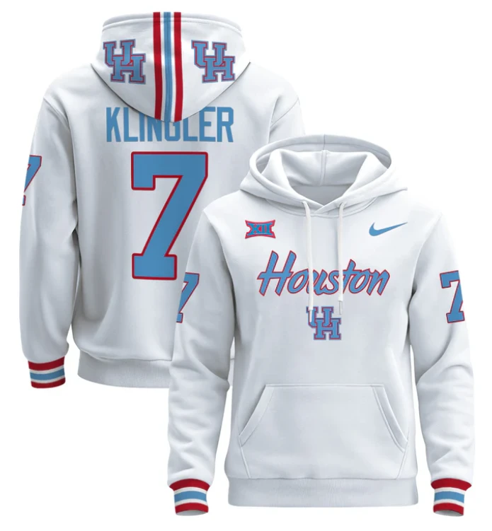 David Klingler Hoodie #7 Houston Cougars 2024 Pullover Stitched by Hoodie Pullover