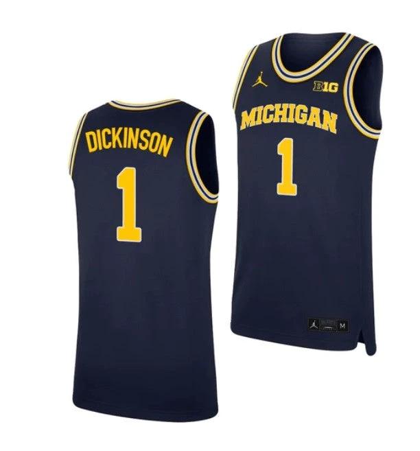 #1 Hunter Dickinson Jersey Michigan Wolverines College Basketball Jerseys Navy by My store basketball