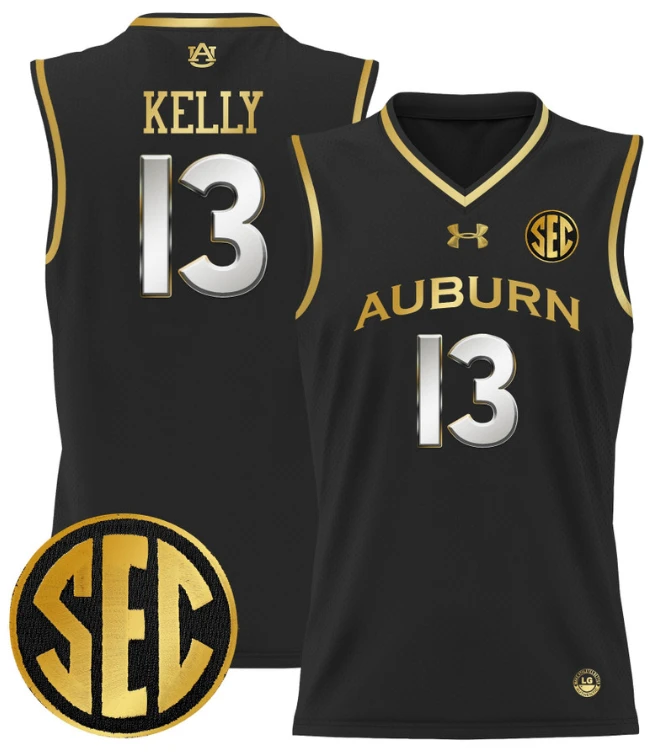 Miles Kelly Jersey #13 Auburn Tigers 2024 Lightweight Basketball Black Gold by My store basketball