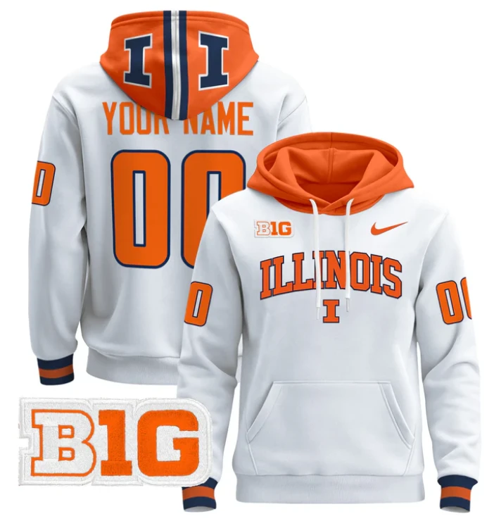 Custom Illinois Fighting Illini Hoodie 2024 Pullover by Hoodie Pullover
