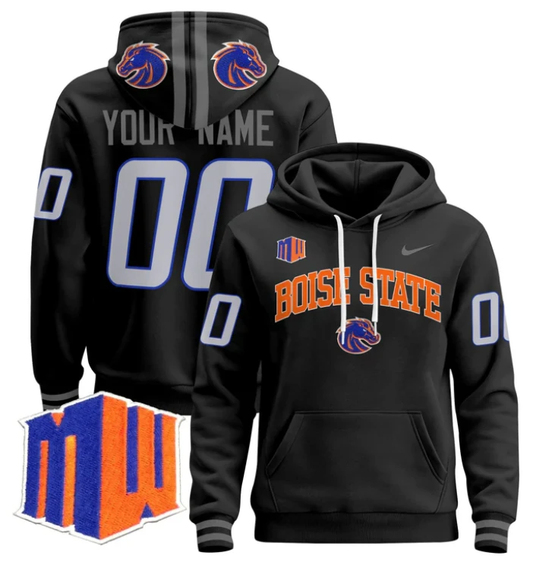 Custom Boise State Broncos Hoodie Name, Number Pullover by Hoodie Pullover