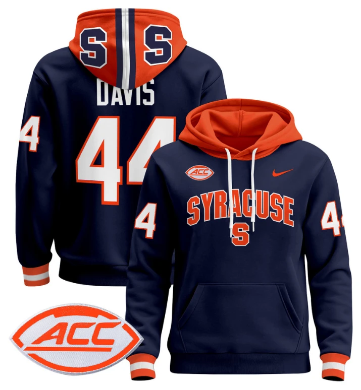 Men's Ernie Davis Hoodie #44 Syracuse Orange 2024 Pullover V2 by Hoodie Pullover