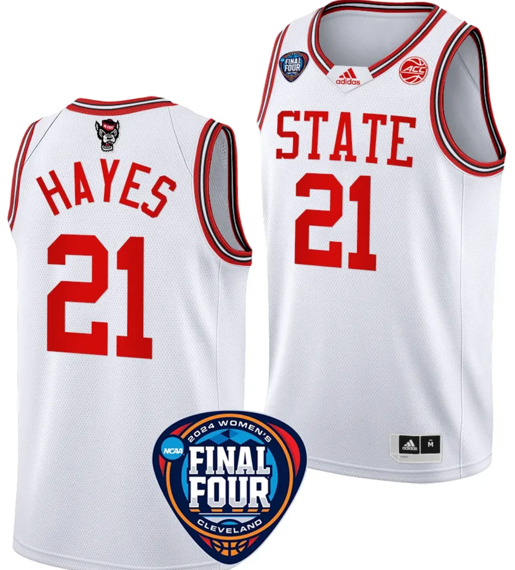 Madison Hayes Jersey #21 NC State Wolfpack Basketball 2024 NCAA March Madness Final Four White by My store basketball
