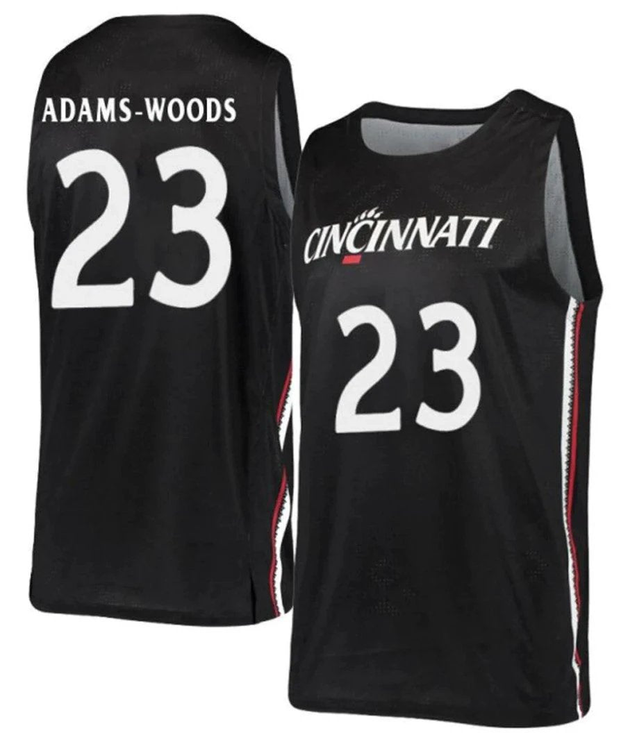 Mika Adams Woods Jersey Cincinnati Bearcats College Basketball Black #23 by My store basketball