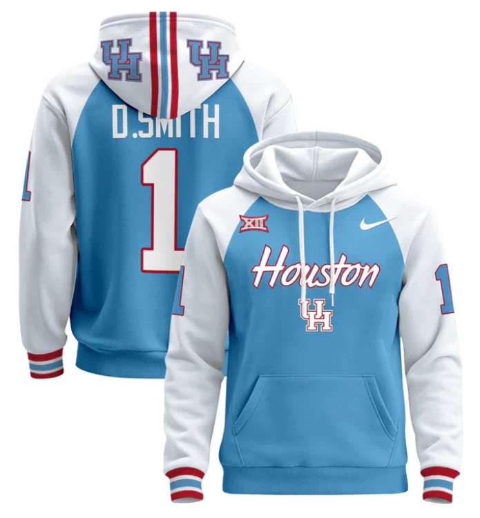 Donovan Smith Hoodie #1 Houston Cougars 2024 Pullover Stitched by Hoodie Pullover