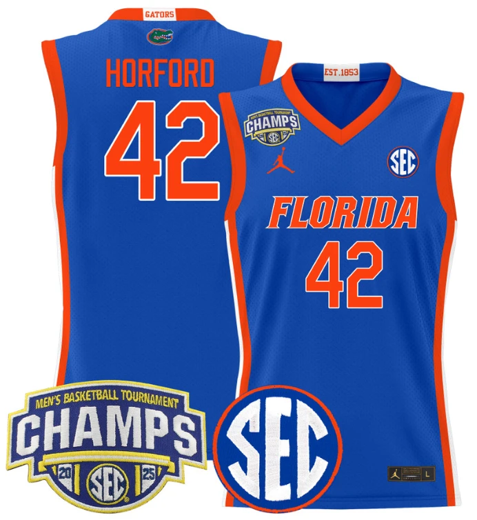Men Al Horford Jersey #42 Florida Gators 2025 SEC Champions Stitched Royal by My store basketball