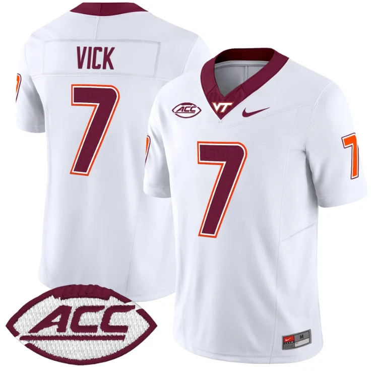 Michael Vick Jersey #7 Virginia Tech Hokies Vapor Limited College Football White by My Store