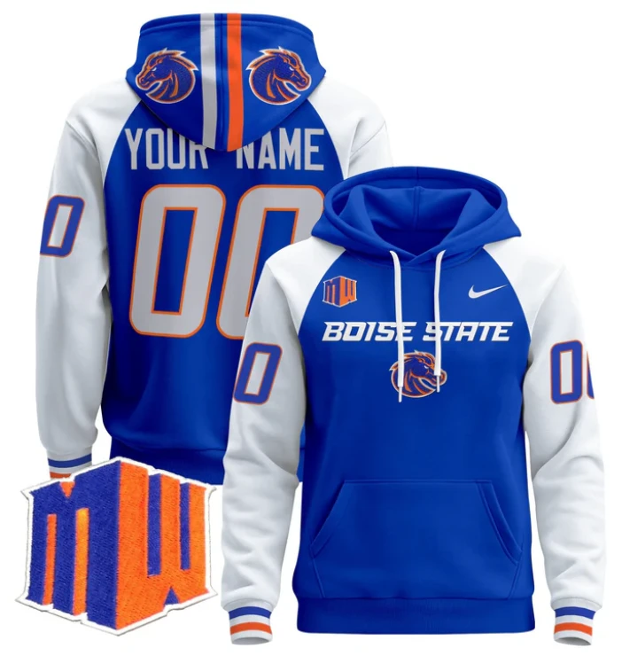 Custom Boise State Broncos Hoodie Name, Number Pullover V3 by Hoodie Pullover