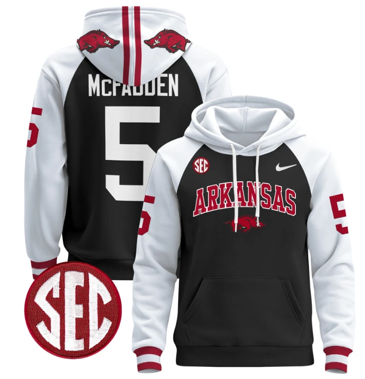 Darren McFadden Hoodie #5 Arkansas Razorbacks Pullover Black Alternate by Hoodie Pullover