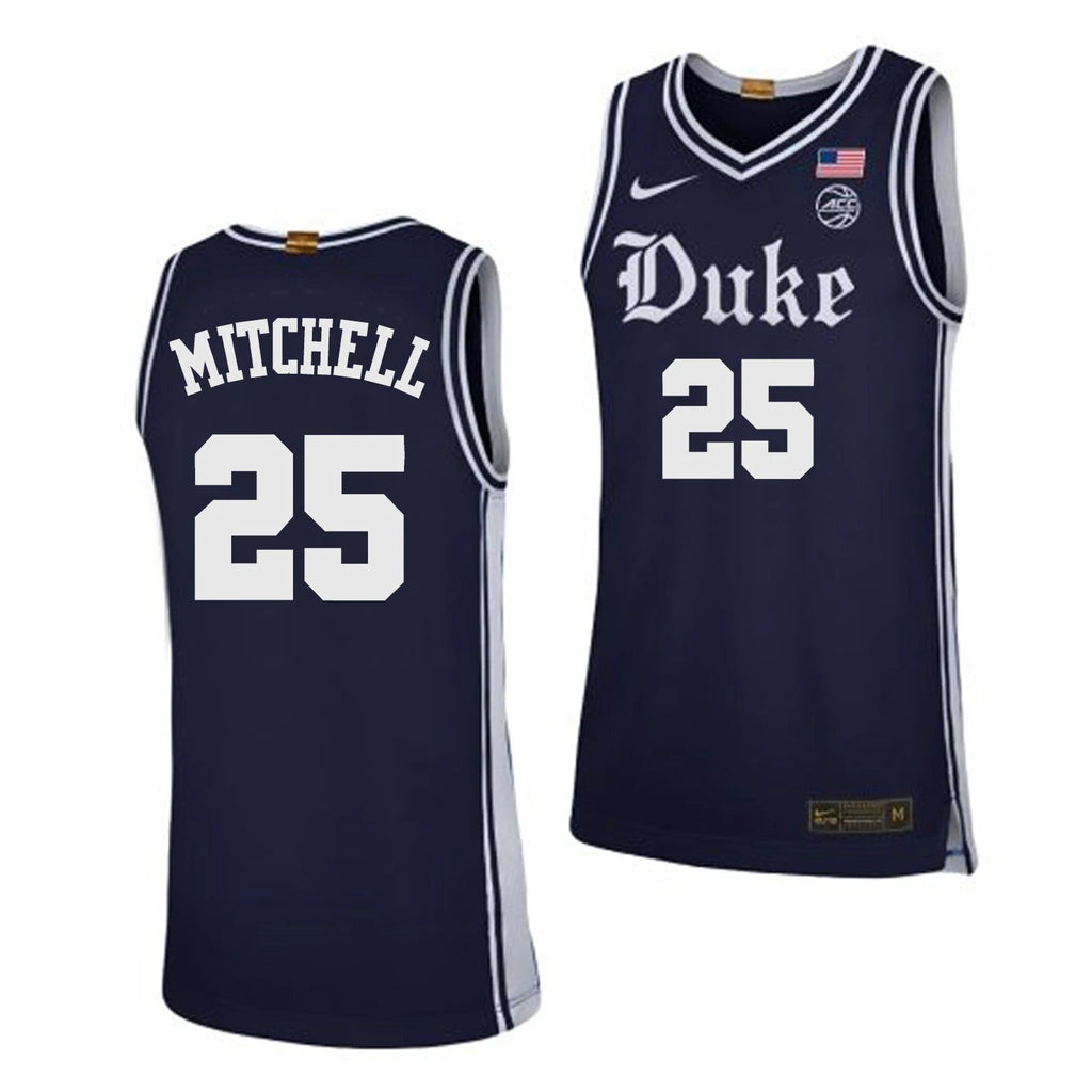Mark Mitchell Jersey #25 Duke Blue Devils College Basketball Navy by My store basketball