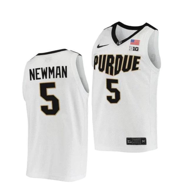 Men's #5 Brandon Newman Jersey Purdue Boilermakers College Basketball Jerseys White 2022 by My store basketball