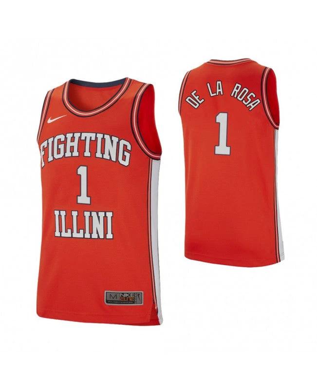 Men's Illinois Fighting Illini #1 Trent Frazier Jersey Limited College Basketball Jerseys Orange White by My store basketball