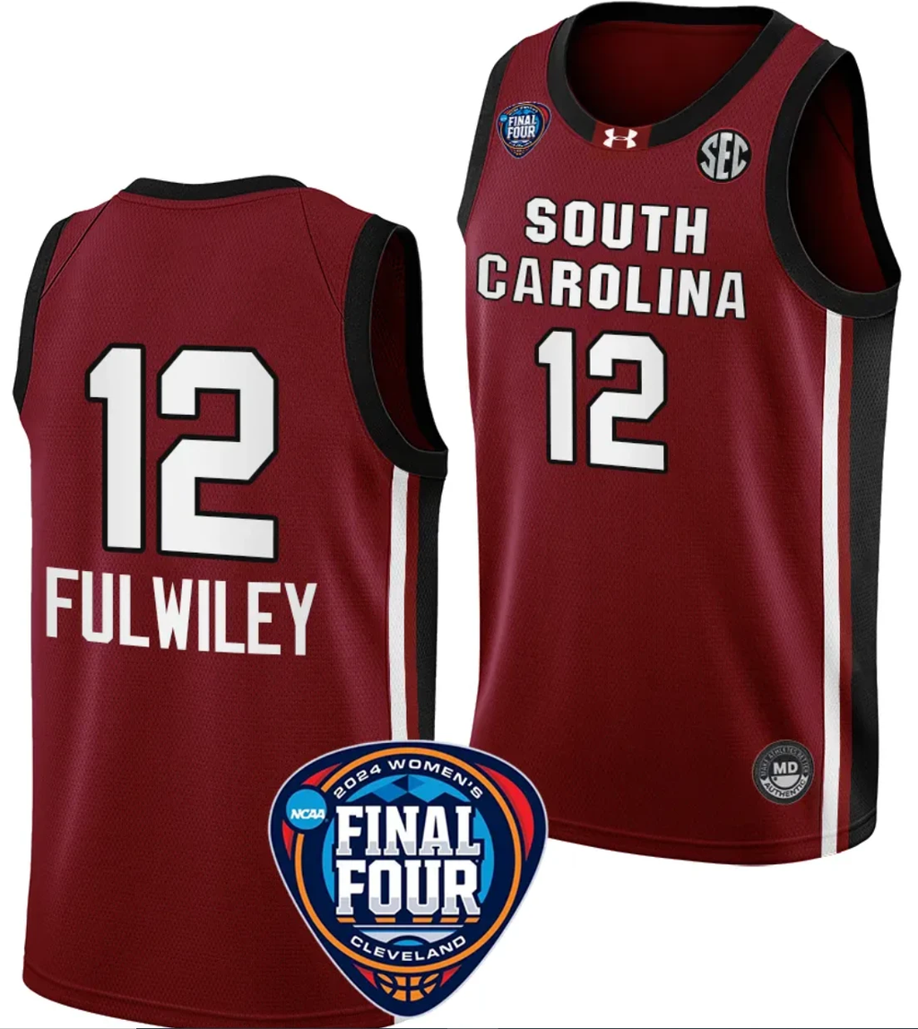 MiLaysia Fulwiley Jersey #12 South Carolina Gamecocks Basketball 2024 NCAA March Madness Final Four Garnet by My store basketball