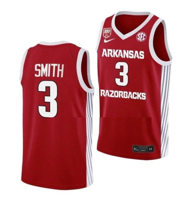 #3 Nick Smith Jersey Arkansas Razorbacks College Basketball Jerseys Red by My store basketball