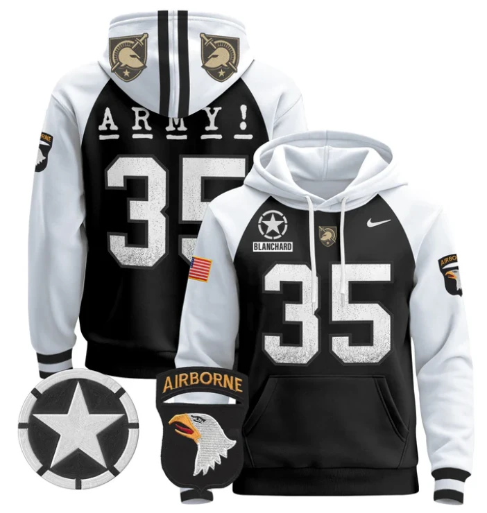 Men's Doc Blanchard Hoodie #35 Army Black Knights Pullover V2 by Hoodie Pullover
