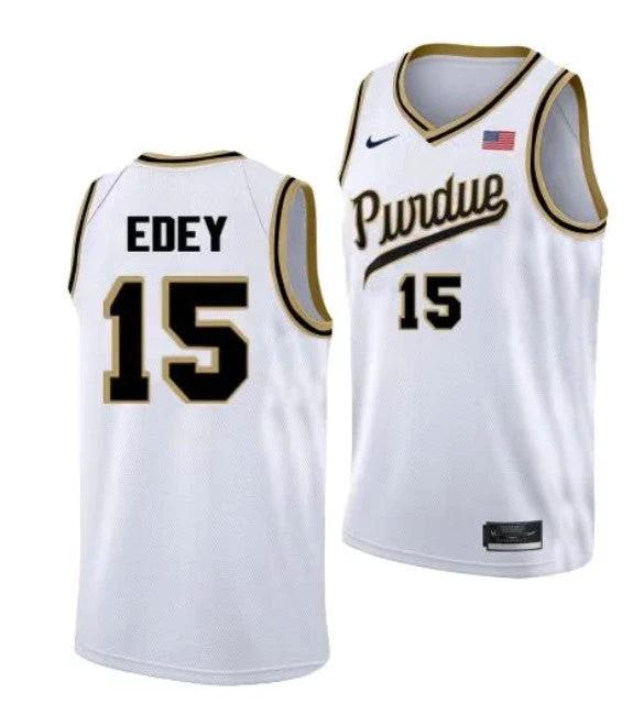 Men's #15 Zach Edey Jersey Purdue Boilermakers College Basketball Jerseys White by My store basketball