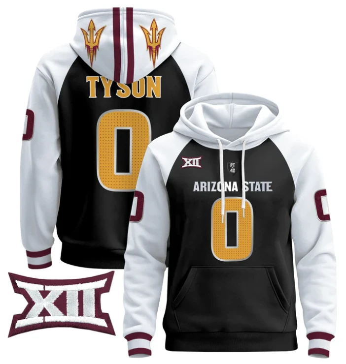 Jordyn Tyson Hoodie #0 Arizona State Pullover Stitched by Hoodie Pullover