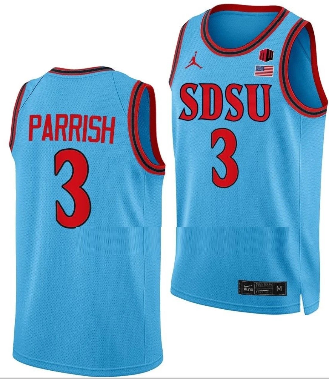 Micah Parrish Jersey San Diego State Aztecs College Basketball Blue Alternate #3 by My store basketball