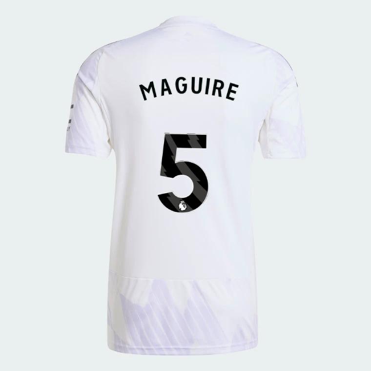 Manchester United 2025-26 Away MAGUIRE 5 Match Jersey – White by Soccer Jersey