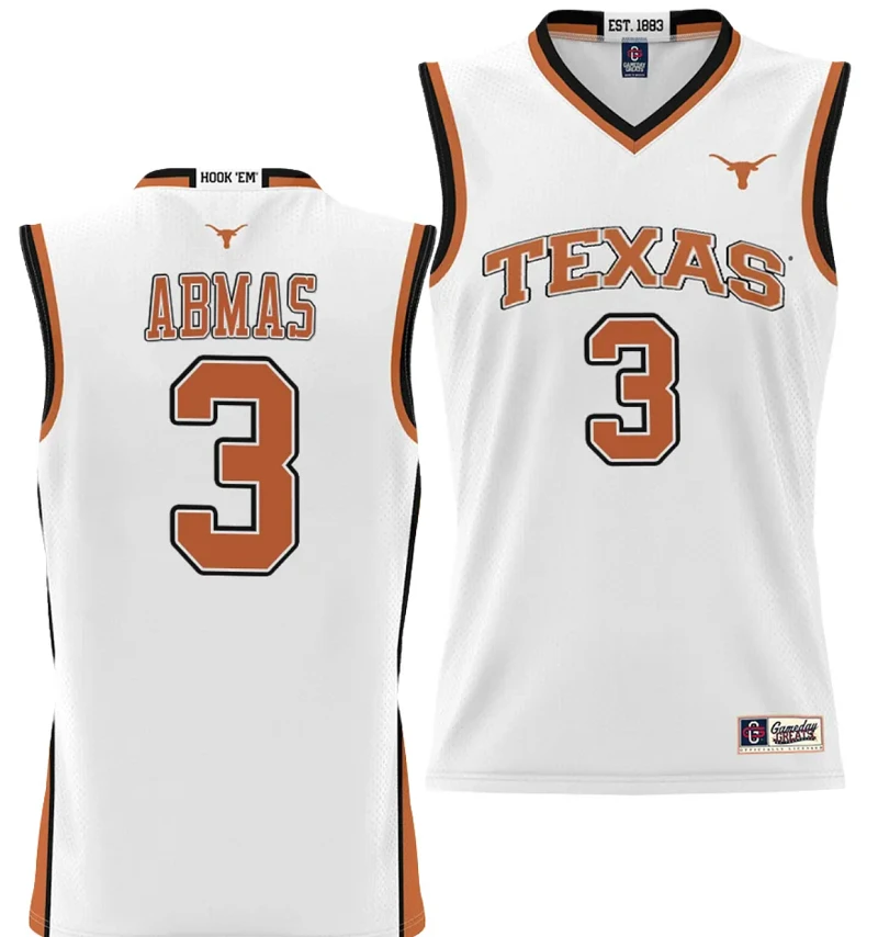 Max Abmas Jersey #3 Texas Longhorns NIL College Basketball Lightweight White by My store basketball