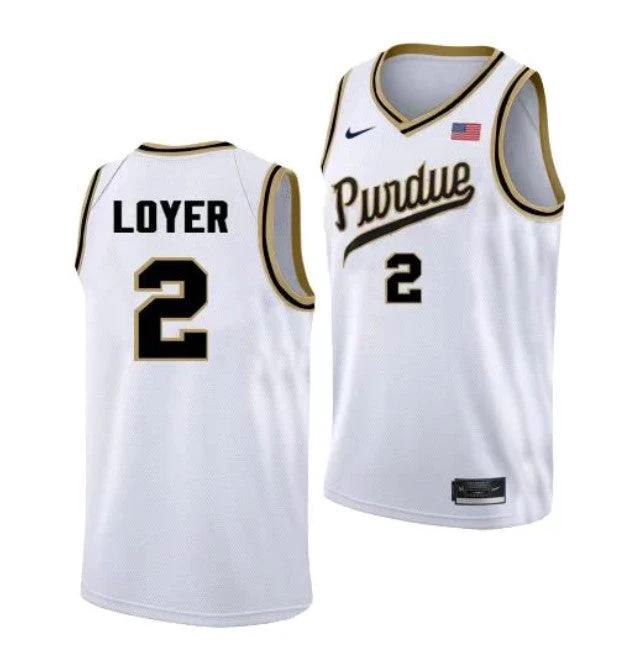 Men's #2 Fletcher Loyer Jersey Purdue Boilermakers College Basketball Jerseys Rick Mount Throwback with Name by My store basketball