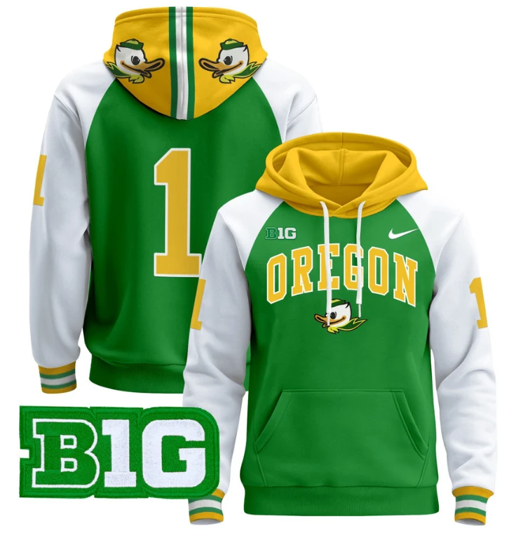 Men's The Team Hoodie #1 Oregon Ducks 2024 Pullover V2 by Hoodie Pullover