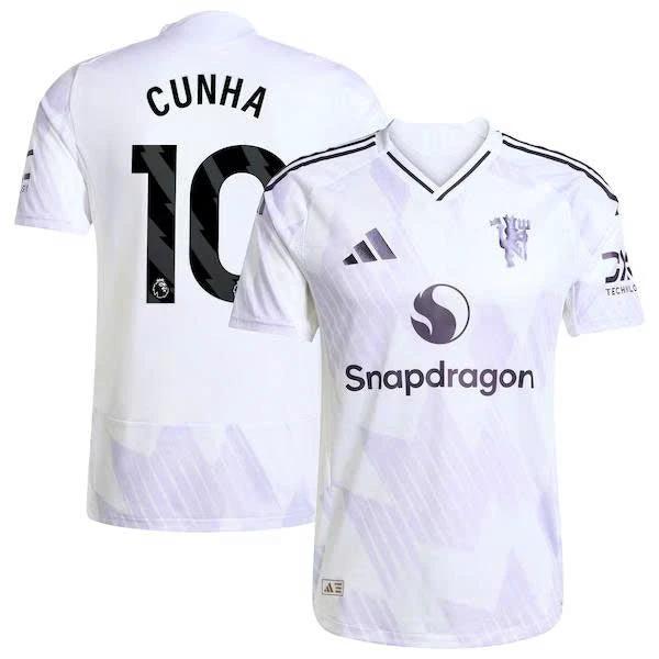 Manchester United 2025-26 Away COLLYER 43 Match Jersey – White by Soccer Jersey