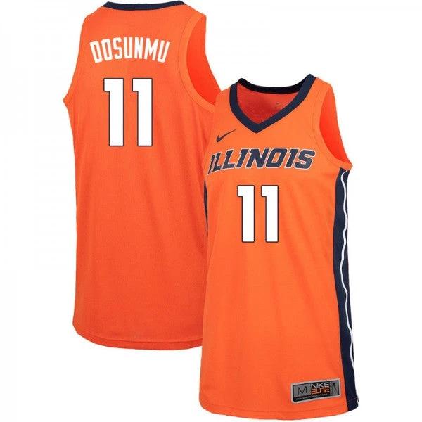 Men's Fighting Illini #11 Ayo Dosunmu Jersey Orange University College Basketball Jerseys by My store basketball