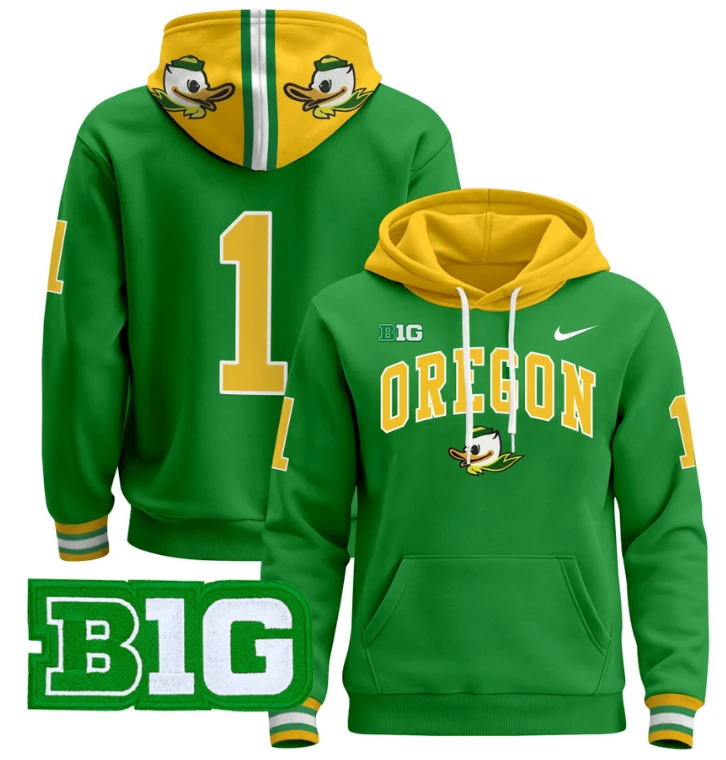 Men's The Team Hoodie #1 Oregon Ducks 2024 Pullover V2 by Hoodie Pullover