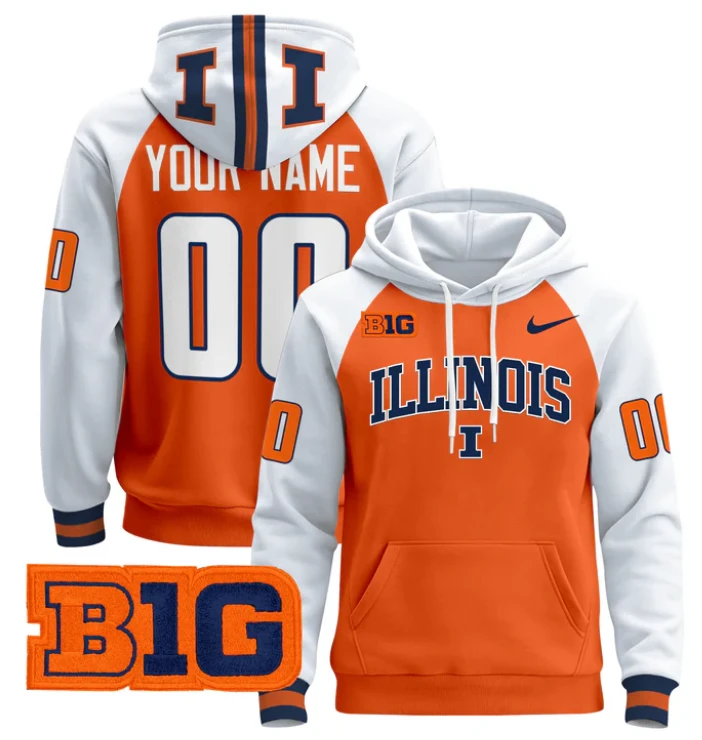 Custom Illinois Fighting Illini Hoodie 2024 Pullover by Hoodie Pullover