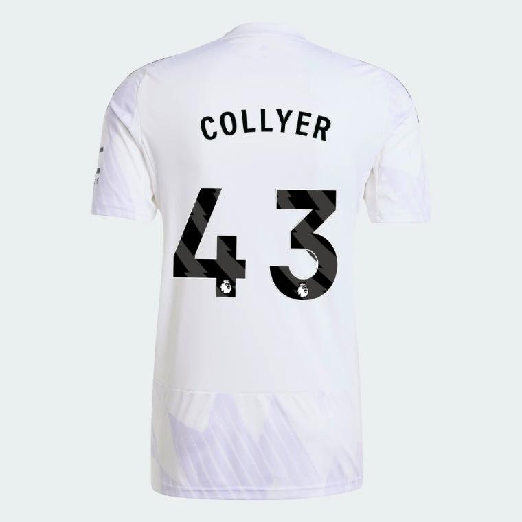 Manchester United 2025-26 Away COLLYER 43 Match Jersey – White by Soccer Jersey