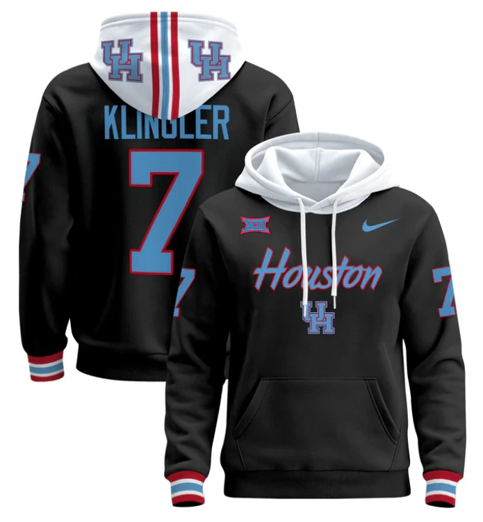 David Klingler Hoodie #7 Houston Cougars 2024 Pullover Stitched by Hoodie Pullover