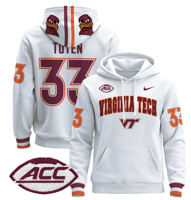 Bhayshul Tuten Hoodie #33 Virginia Tech Hokies Pullover by Hoodie Pullover