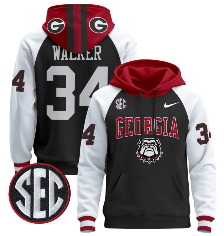 Men's Herschel Walker Hoodie #34 Georgia Bulldogs 2024 Pullover V2 by Hoodie Pullover