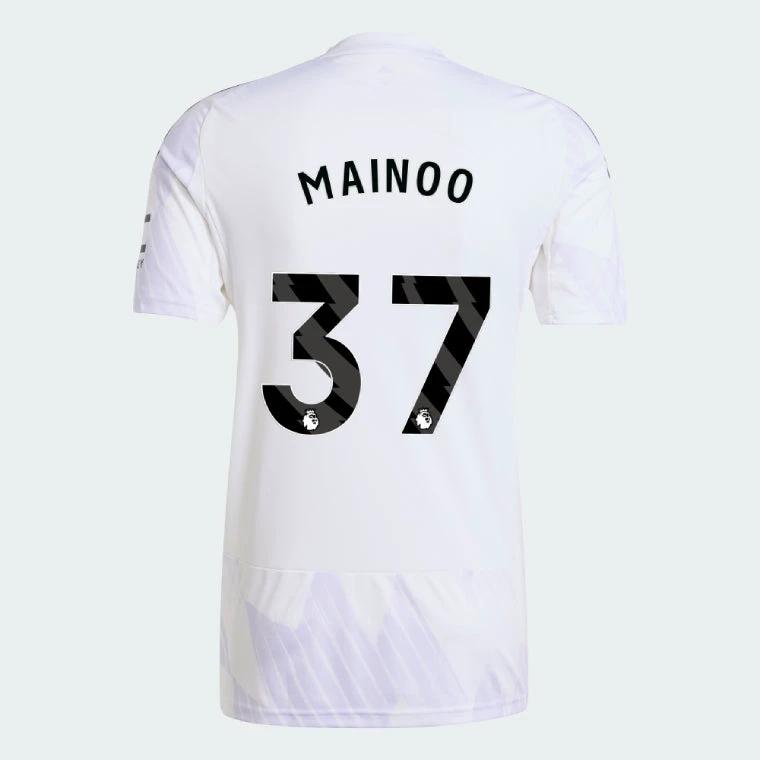Manchester United 2025-26 Away MAINOO 37 Match Jersey – White by Soccer Jersey