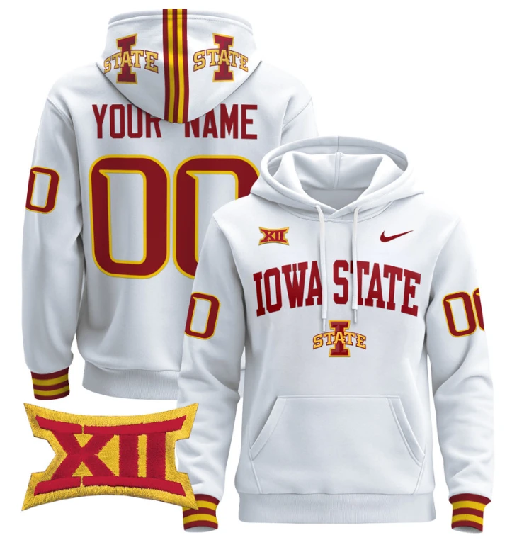 Men's Custom Iowa State Cyclones Pullover Hoodie 2024 V2 by Hoodie Pullover