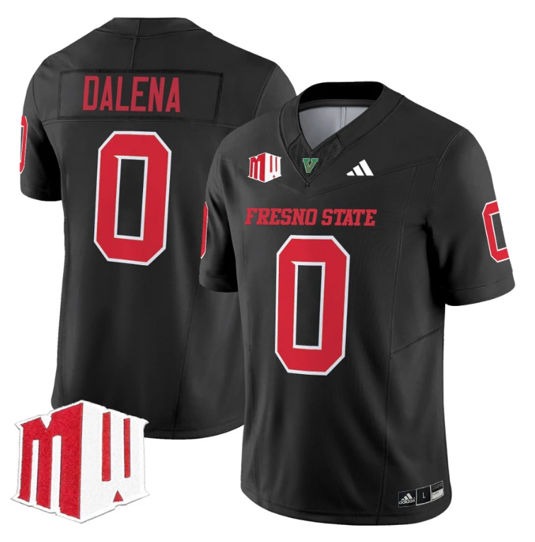 Mac Dalena Jersey #0 Fresno State Bulldogs 2024 Stitched Black by My Store
