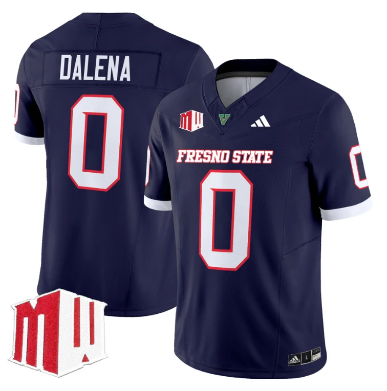 Mac Dalena Jersey #0 Fresno State Bulldogs 2024 Stitched Navy by My Store