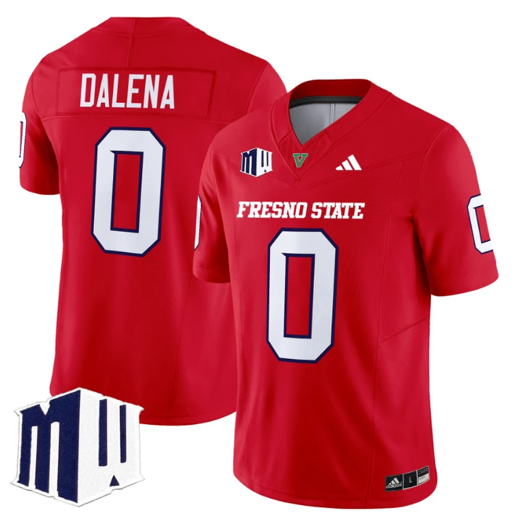 Mac Dalena Jersey #0 Fresno State Bulldogs 2024 Stitched Red by My Store