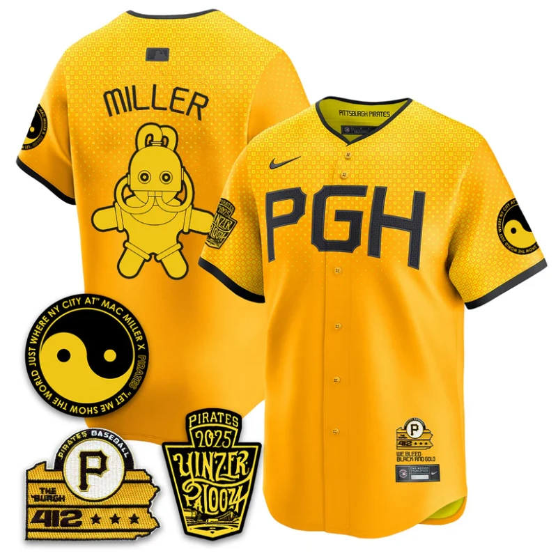 Mac Miller Jersey Pittsburgh Pirates Yinzerpalooza 2025 Stitched City Connect by My Store