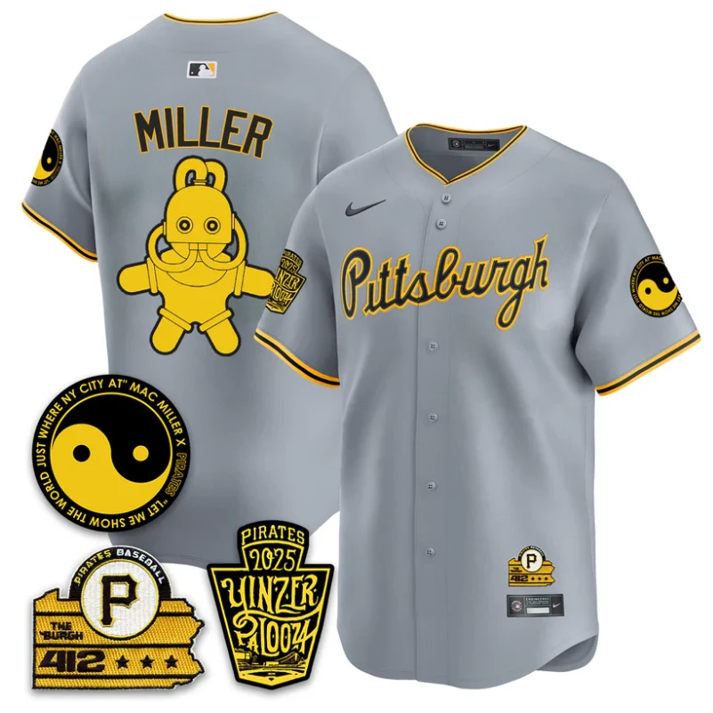 Mac Miller Jersey Pittsburgh Pirates Yinzerpalooza 2025 Stitched Gray by My Store
