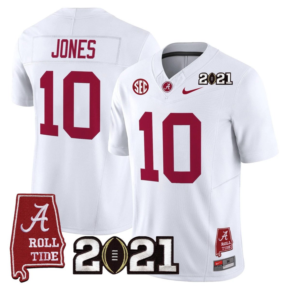 Mac Jones Jersey #10 Alabama 2021 CFP Championship Alabama Map by My Store NCAA Football Jerseys
