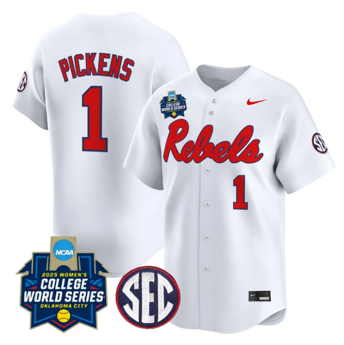 Mackenzie Pickens Jersey #1 Ole Miss Rebels Softball 2025 World Series White by My Store