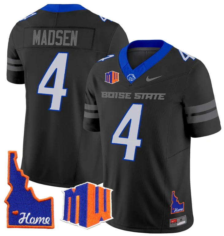 Maddux Madsen Jersey #4 Boise State Broncos 2024 Home Patch Vapor Football Black by My Store
