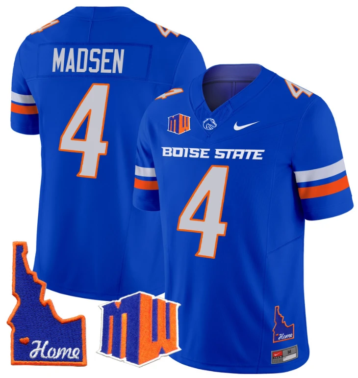 Maddux Madsen Jersey #4 Boise State Broncos 2024 Home Patch Vapor Football Royal by My Store