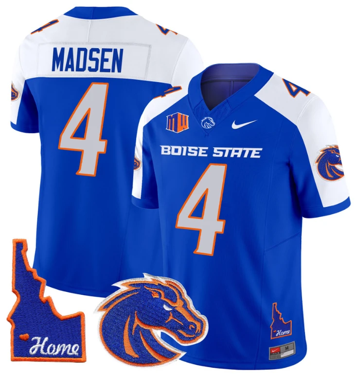 Maddux Madsen Jersey #4 Boise State Broncos 2024 Home Patch Vapor Football Royal Alternate by My Store