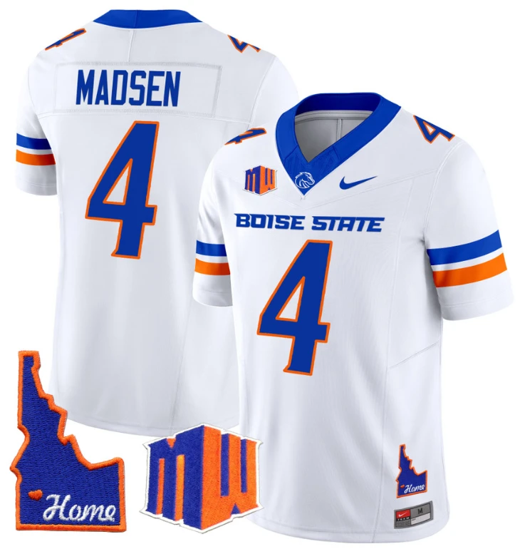 Maddux Madsen Jersey #4 Boise State Broncos 2024 Map Patch Vapor Football Black by My Store