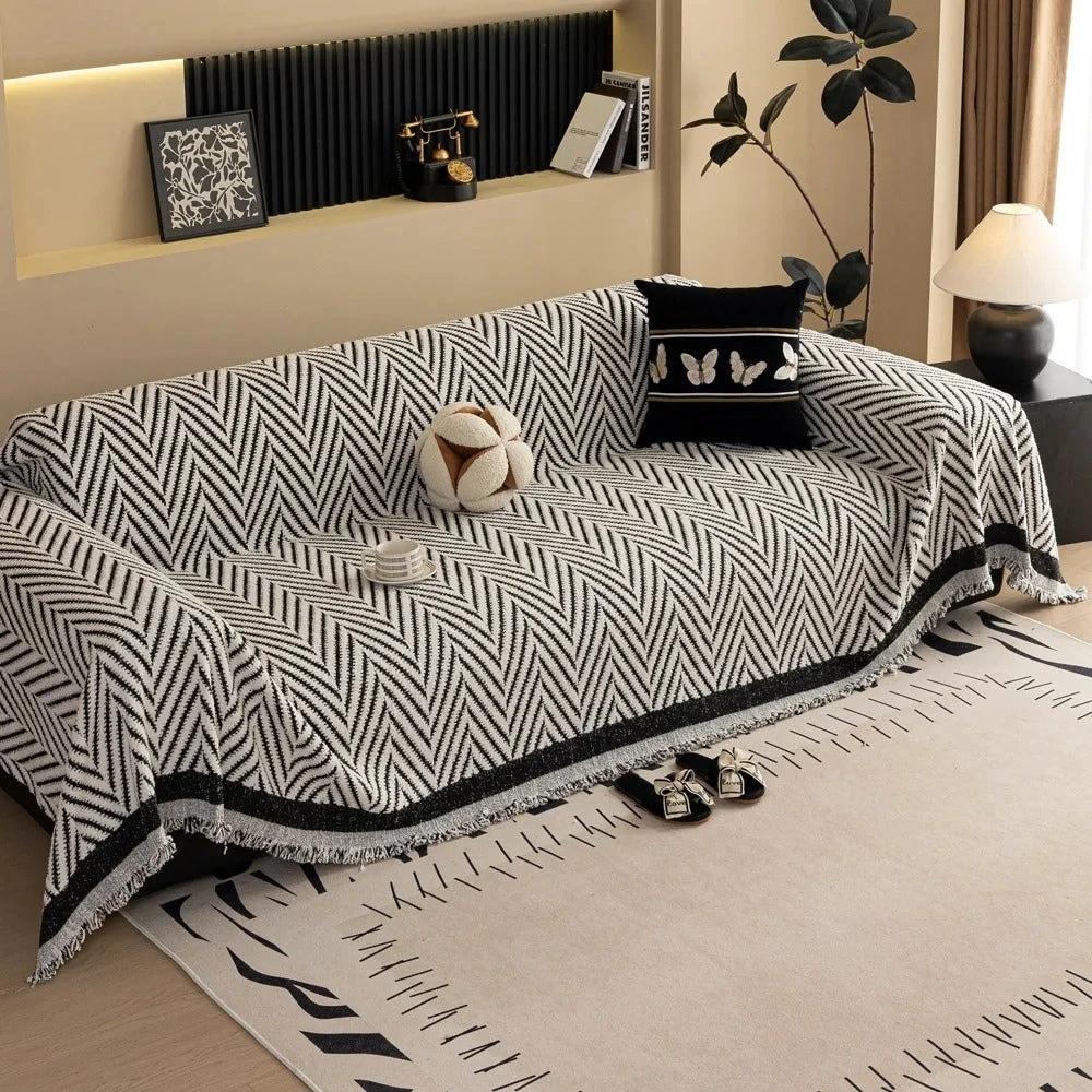 Marella Soft Chevron Sofa Cover by Casa & Beyond US