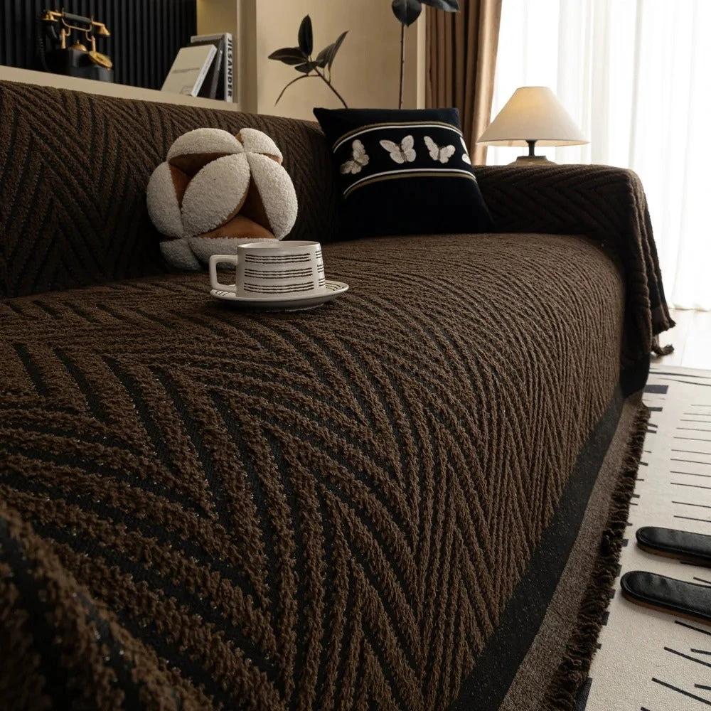 Marella Soft Chevron Sofa Cover by Casa & Beyond US