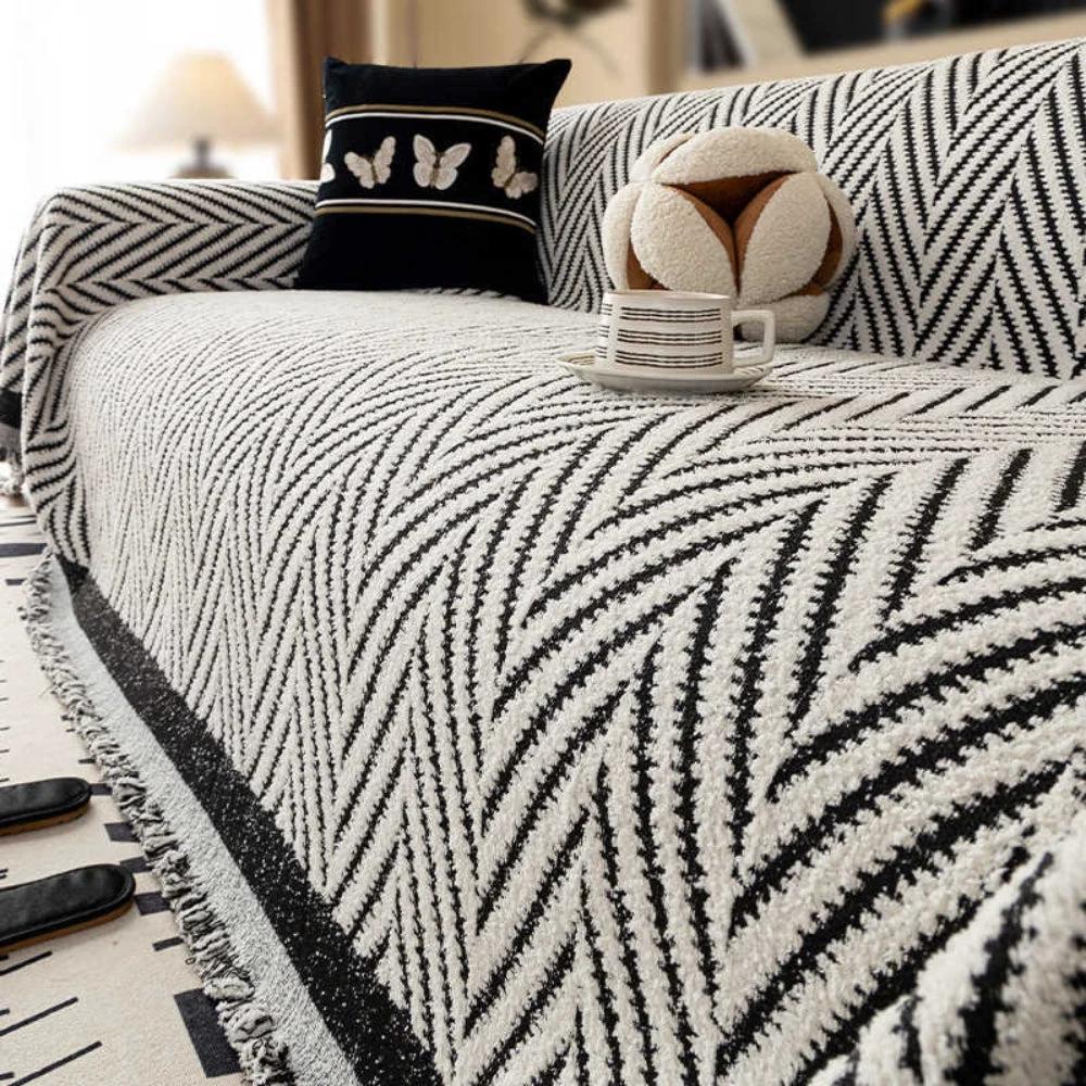 Marella Soft Chevron Sofa Cover by Casa & Beyond US